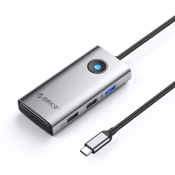 Hub PW11-5P rozdzielacz USB-C na USB-A USB-C PD HDMI - szary