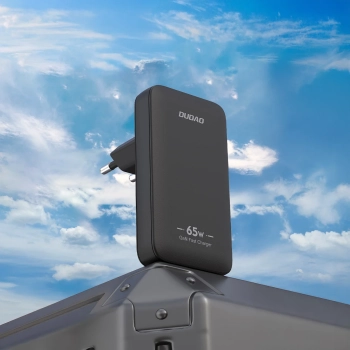  Ładowarka sieciowa podróżna ultracienka GaN 65W USB-A USB-C PD EU / US - czarna - zdj. dodatkowe 4