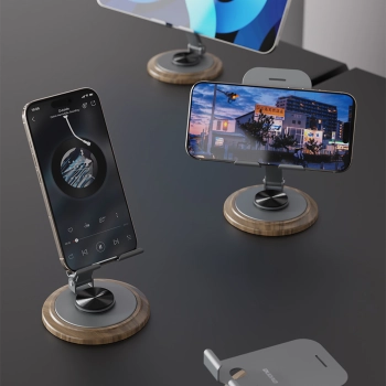  Podstawka stojak do telefonu 360 stopni metalowy - szary - zdj. dodatkowe 10