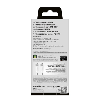  Ładowarka sieciowa Power Delivery USB-A USB-C 20W - biała - zdj. dodatkowe 1