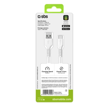  Kabel przewód USB-A - USB-C 1.5m - biały - zdj. dodatkowe 1