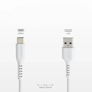  Kabel przewód USB-A - USB-C 1.5m - biały - zdj. dodatkowe 4