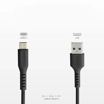  Kabel przewód USB-A - USB-C 1.5m - czarny - zdj. dodatkowe 5