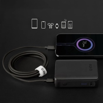  Kabel przewód w oplocie USB-C 60W 1.5m - czarny - zdj. dodatkowe 2