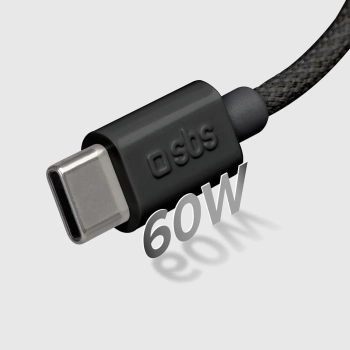  Kabel przewód w oplocie USB-C 60W 1.5m - czarny - zdj. dodatkowe 6