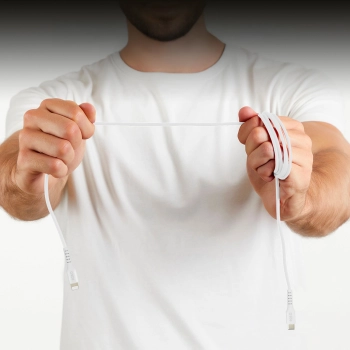  Kabel przewód z certyfikatem MFi USB-C - iPhone Lightning 1m - biały - zdj. dodatkowe 6