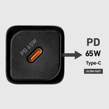  Ładowarka sieciowa GaN z Power Delivery 65W - czarna - zdj. dodatkowe 8