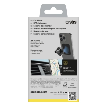  Uchwyt samochodowy magnetyczny na smartfona śr. 40 mm na kratkę nawiewu - czarny - zdj. dodatkowe 1