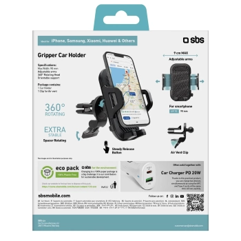  Uchwyt samochodowy do smartfona na kratkę nawiewu wzmocniony - czarny - zdj. dodatkowe 3