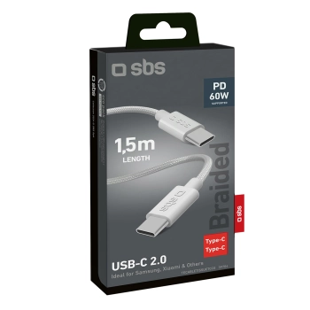  Kabel przewód w oplocie USB-C 60W 1.5m - szary - zdj. dodatkowe 1