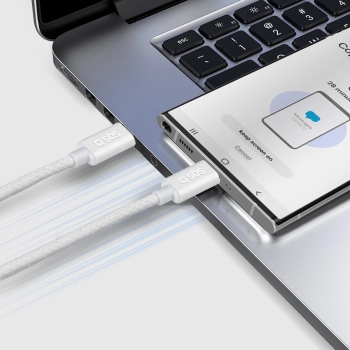  Kabel przewód w oplocie USB-C 60W 1.5m - szary - zdj. dodatkowe 5
