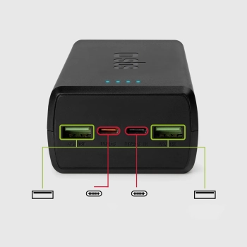  Powerbank 30000 mAh USB-C USB-A - czarny - zdj. dodatkowe 9