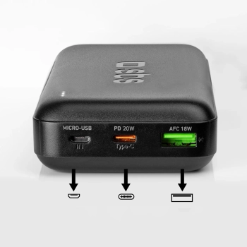  Powerbank 20000 mAh PD USB-C USB-A Micro-USB 20W - czarny - zdj. dodatkowe 2