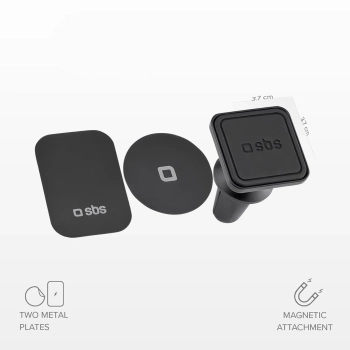  Magnetyczny uchwyt samochodowy na smartfona do kratki nawiewu - czarny - zdj. dodatkowe 2