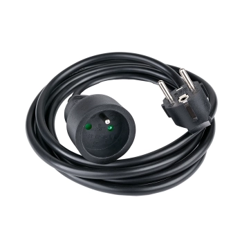  Przedłużacz elektryczny z uziemieniem 1 gniazdo 2m - czarny - zdj. dodatkowe 1