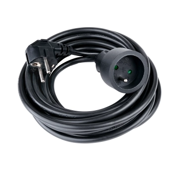  Przedłużacz elektryczny z uziemieniem 1 gniazdo 5m - czarny - zdj. dodatkowe 1