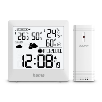  Stacja pogody Hama Palawan termometr higrometr zegar budzik - biała - zdj. dodatkowe 3