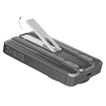  Powerbank K29 10000mAh MagSafe metalowa obudowa podstawka kable USB-C iPhone Lightning PD 20W - szary - zdj. dodatkowe 6