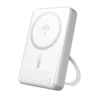 Powerbank K28 10000mAh z MagSafe z metalową obudową i podstawką PD 22.5W - srebrny