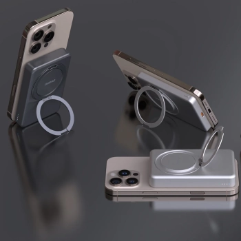  Powerbank K28 10000mAh z MagSafe z metalową obudową i podstawką PD 22.5W - szary - zdj. dodatkowe 9