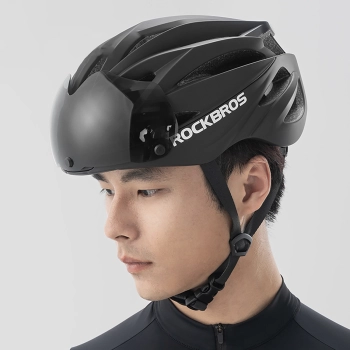  Kask rowerowy z szybką odpinanymi okularami z filtrem UV unisex - czarno brązowy - zdj. dodatkowe 5