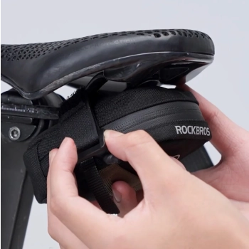  Mini torba podsiodłowa na rower z uchwytem na naboje CO2 - czarno-zielona - zdj. dodatkowe 4