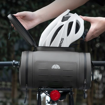  Sakwa rowerowa wodoodporna kufer na bagażnik 14l - szary - zdj. dodatkowe 3