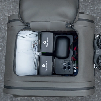  Sakwa rowerowa wodoodporna kufer na bagażnik 14l - szary - zdj. dodatkowe 5