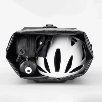  Sakwa rowerowa z funkcją plecaka wodoodporna z zaczepem na kask 18l - czarna - zdj. dodatkowe 3