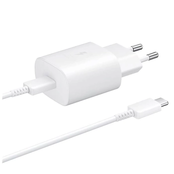 Ładowarka sieciowa Samsung USB-C 25W z kablem USB-C - biała
