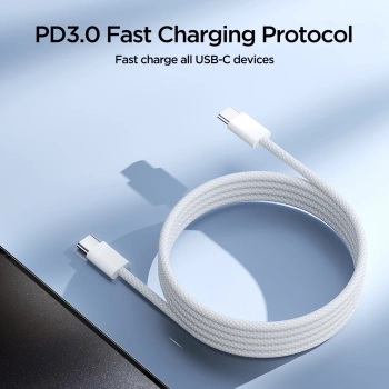  Kabel przewód Ben Series USB-C 60W 1 m - biały - zdj. dodatkowe 3