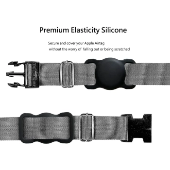  Etui na lokalizator Apple AirTag silikonowe na obrożę psa lub kota - czarne - zdj. dodatkowe 2