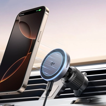  Uchwyt samochodowy z ładowarką bezprzewodową na kratkę MagSafe Qi2 - czarny - zdj. dodatkowe 1