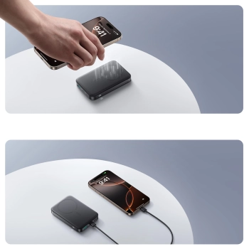  Powerbank 10000mAh 22.5W Qi2 JR-PBM12 MagSafe z podstawką - czarny - zdj. dodatkowe 10