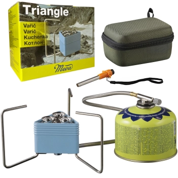 Kuchenka turystyczna na kartusze gazowe TRIANGLE 3 palniki zapalniczka 2,3 kW