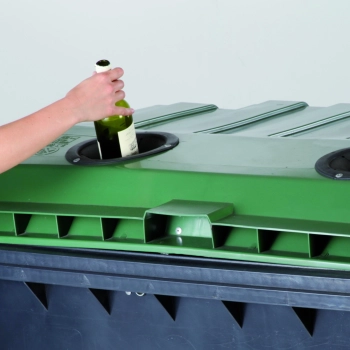  Kontener do zbiórki butelek szklanych i odpadów szkła ATESTY Europlat Austria - SZKŁO 1100L - zdj. dodatkowe 2