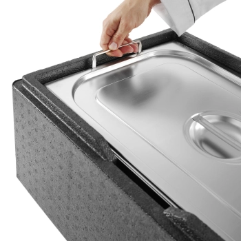  Pojemnik GN z chowanymi uchwytami stal nierdzewna GN1/4 265x162mm wys. 200mm - Hendi 803608 - zdj. dodatkowe 3