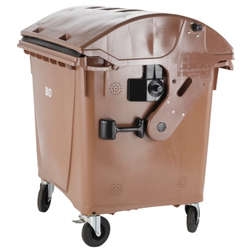  Bio kontener na odpady BIO śmieci i odpadki spożywczych ATEST - brązowy 1100L - zdj. dodatkowe 1