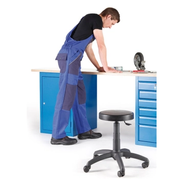  Stołek taboret obrotowy roboczy warsztatowy na podstawie jezdnej - zdj. dodatkowe 2