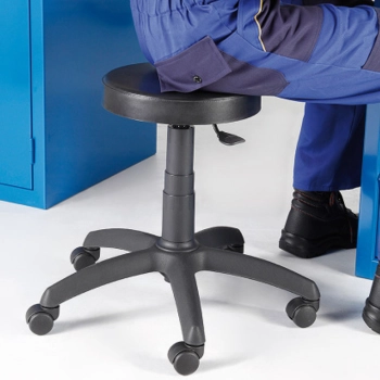  Stołek taboret obrotowy roboczy warsztatowy na podstawie jezdnej - zdj. dodatkowe 3