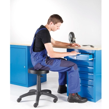  Stołek taboret obrotowy roboczy warsztatowy na podstawie jezdnej - zdj. dodatkowe 4