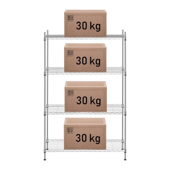  Regał magazynowy druciany ażurowy chromowany 137x90x35cm do 120kg - zdj. dodatkowe 2