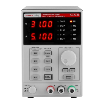  Zasilacz laboratoryjny z funkcją pamięci 0-30VDC 0-5A USB / RS232 + CD S-LS-31 - zdj. dodatkowe 2