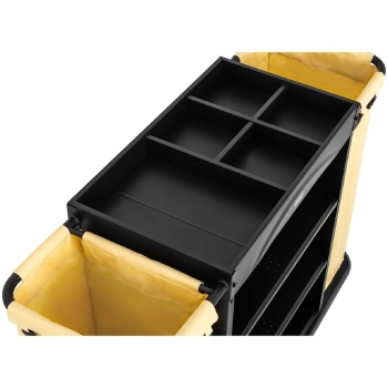  Wózek serwisowy hotelowy do sprzatania 2 worki 3 półki do 150 kg - zdj. dodatkowe 2