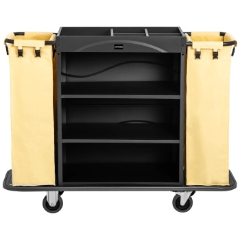  Wózek serwisowy hotelowy do sprzatania 2 worki 3 półki do 150 kg - zdj. dodatkowe 5