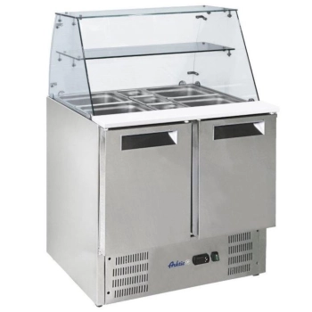  Stół chłodniczy sałatkowy 2-drzwiowy z nadstawą szklaną na 2x GN1/1 3x GN 1/6 247 l - Hendi 236185 - zdj. dodatkowe 1