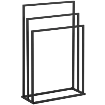  Stojak wieszak na 3 ręczniki wolnostojący podłogowy STAL 55 x 21.5 x 84 cm ciemnoszary - zdj. dodatkowe 1