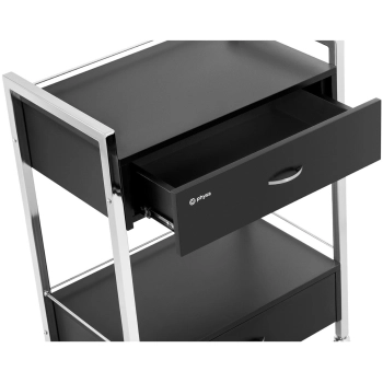  Wózek pomocnik kosmetyczny fryzjerski 2 szuflady 2 półki 62 x 38 x 86.5 cm czarny - zdj. dodatkowe 2