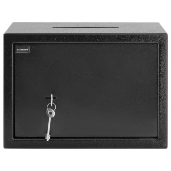  Sejf depozytowy z wrzutnią zamykany na klucz stalowy 25x25x35 cm - zdj. dodatkowe 6