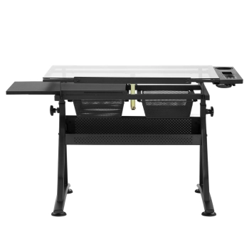  Biurko stół kreślarski szklany z szufladami do rysowania szkicowania 120x60 cm - zdj. dodatkowe 4